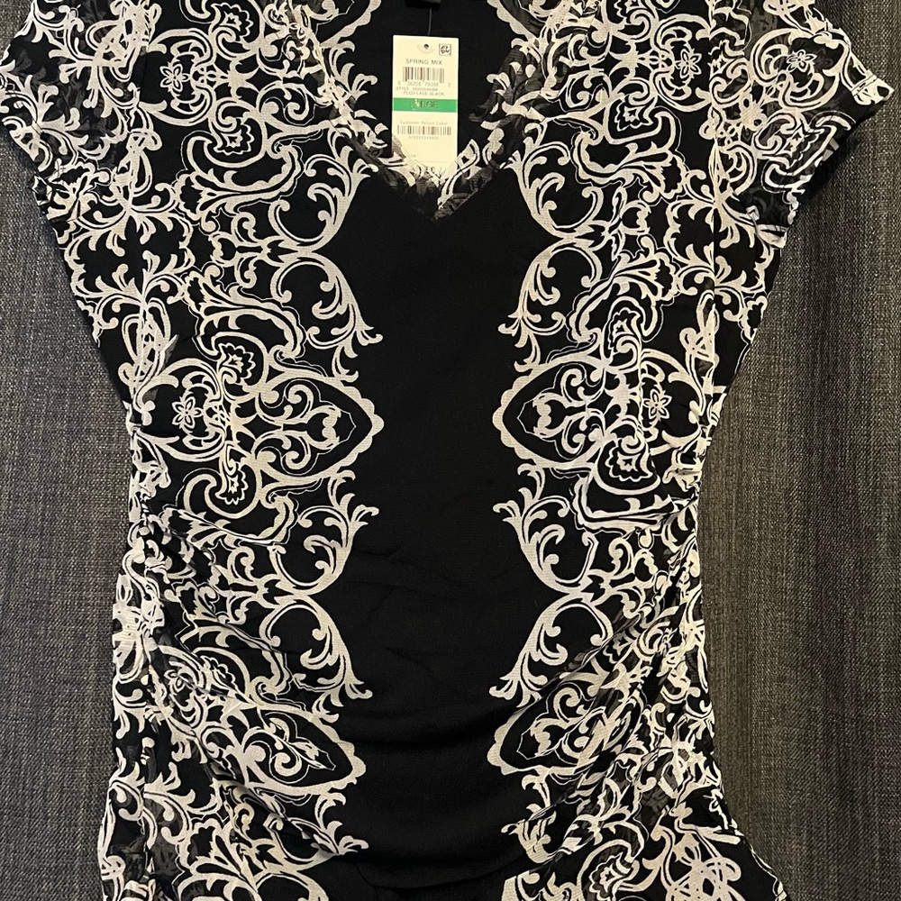 INC. Elegant Black and White Women's Top